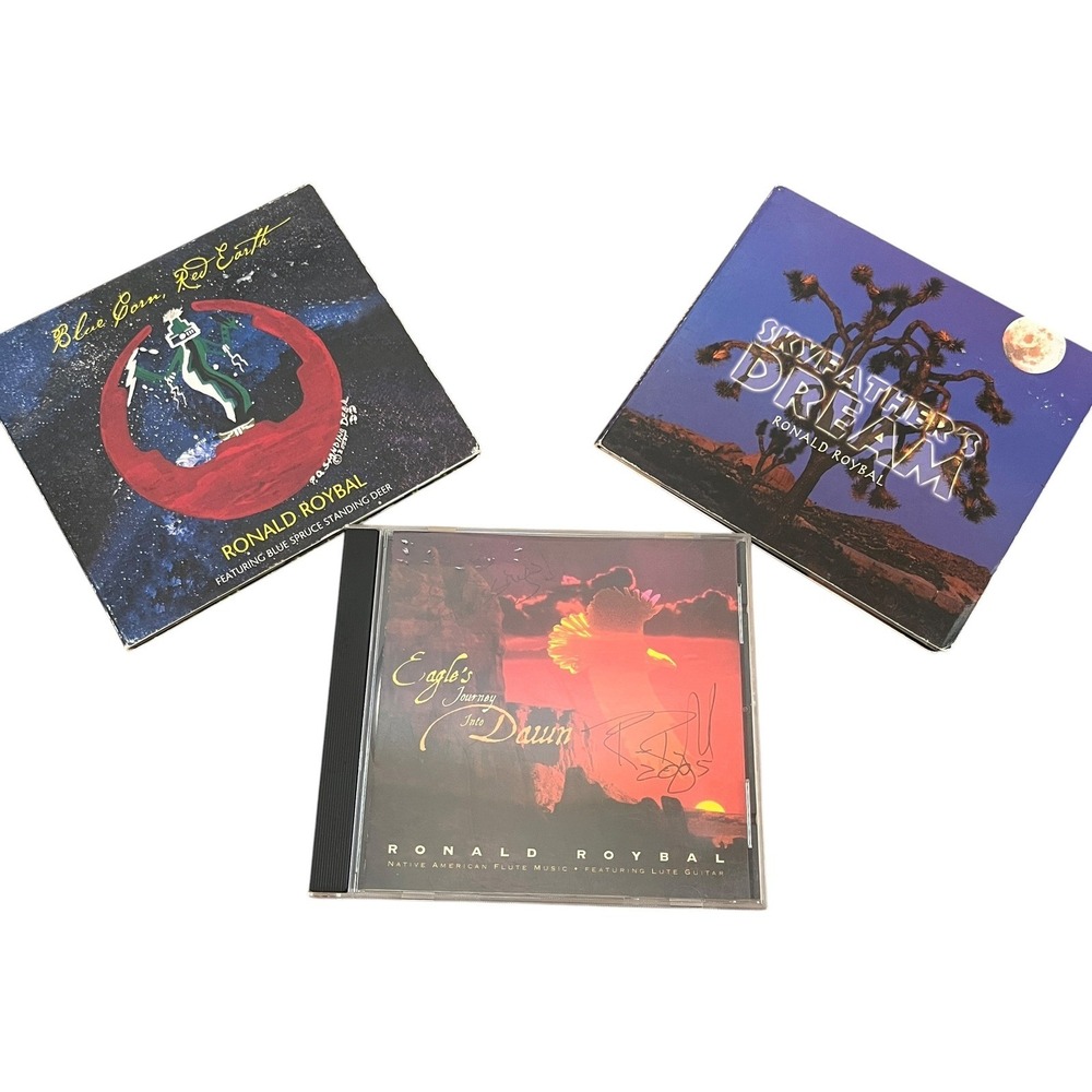 Ronald Roybal Signed CD Lot of 3 Native American Flute Music Skyfather's Dream